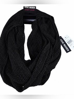 Steve Madden Black Mesh Infinity Scarf
